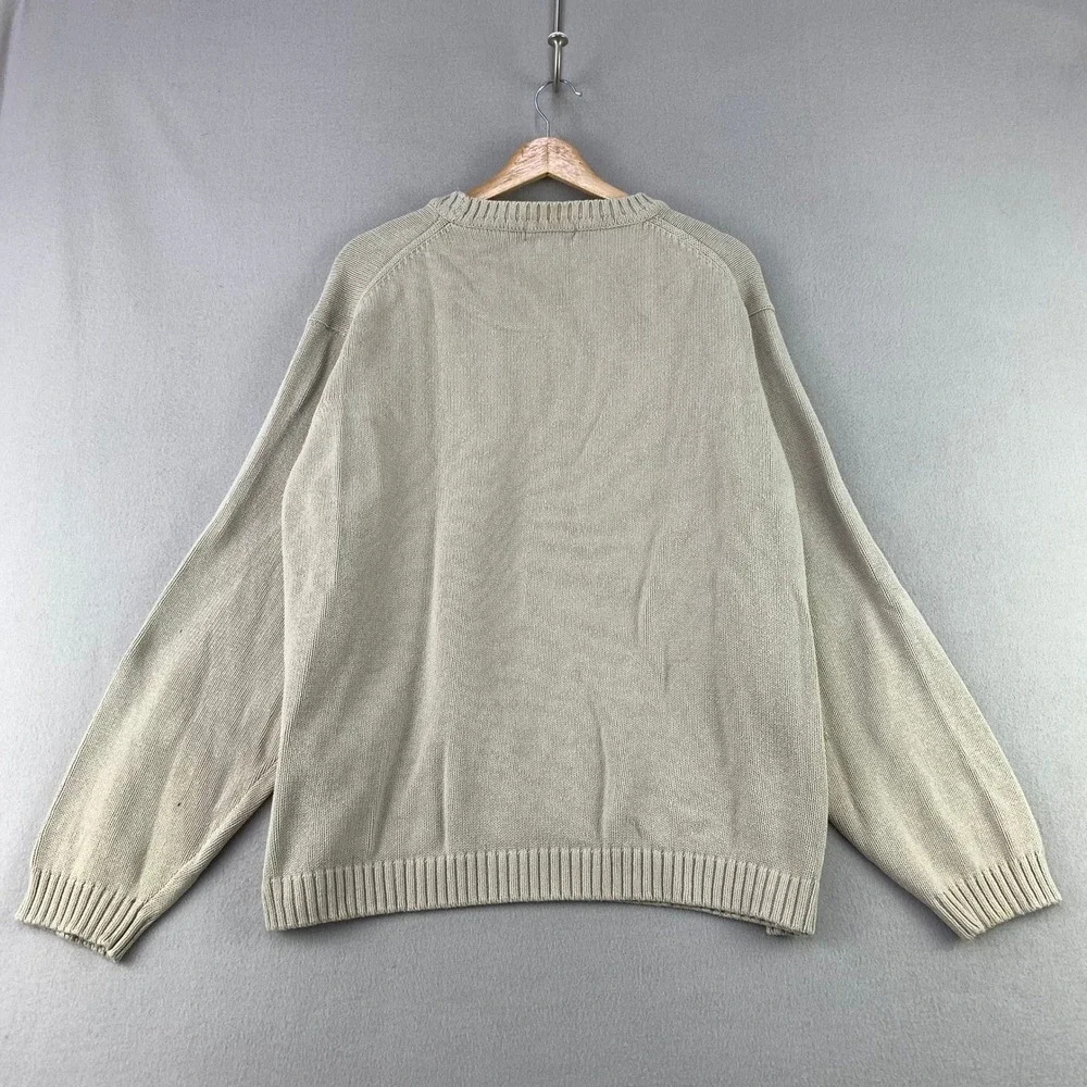 Vintage LL Bean Fisherman Sweater Mens XXL Cotton Knit Crewneck Made in Scotland